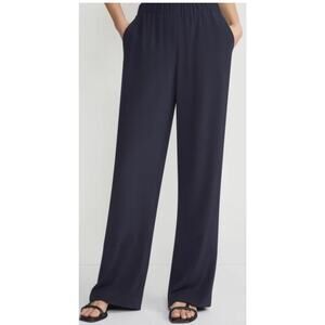 Lafayette 148 Organic Silk Crepe De Chine Perry Pants Women’s XXL 2XL Ink Blue